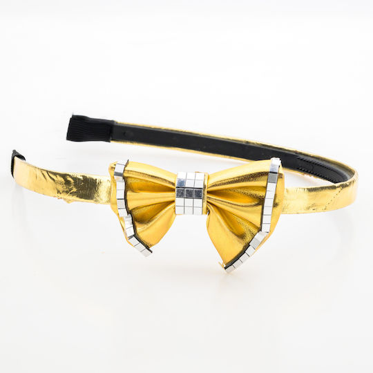 Statement Metallic Hair Headband Disco Bow Shine & Style Gold