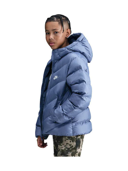 Nike Kids Sports Jacket with Hood Blue
