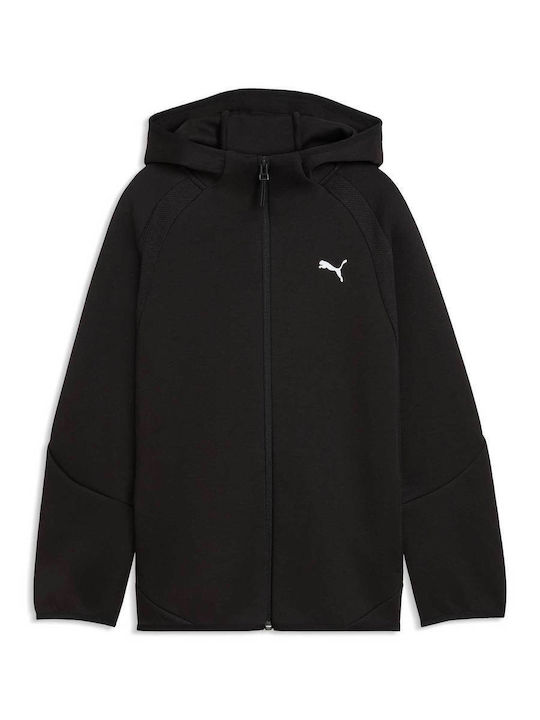 Athleisure Kids Cardigan Cotton with Hood Puma Black