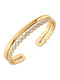 Edblad Women's Bracelet Handcuffs made of Gold Plated Steel with Zircon 18cm