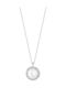 Kiriakos Gofas Halskette aus Weißgold 18K mit Perlen & Diamanten
