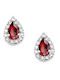 Kontopoulos Silver Earrings with Red Stones