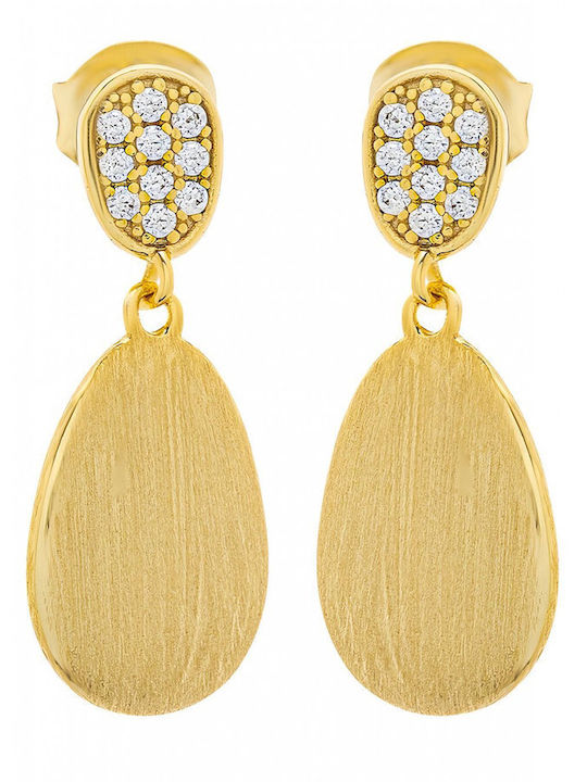 Jools Silver Gold Plated Dangle Earrings with Stones