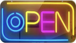Open Επιγραφή LED Μονής Όψης 40x36cm Μπλε / Κίτρινο / Ροζ Open Επιγραφή LED Μονής Όψης 40x36cm Μπλε / Κίτρινο / Ροζ