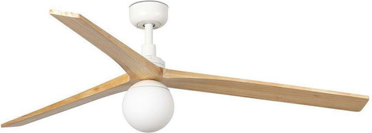 Faro Barcelona Klim L E27 Ανεμιστήρας Οροφής 150cm με Φως White/Pine