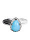 925 Silver Delicate Ring Turquoise Zircon Size 17
