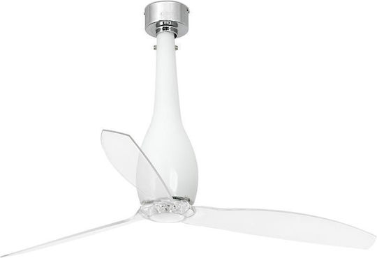 Faro Barcelona Eterfan M Ceiling Fan 128cm Shiny White / Transparent