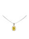 Silver Necklace Delicate Natural Yellow Sapphire