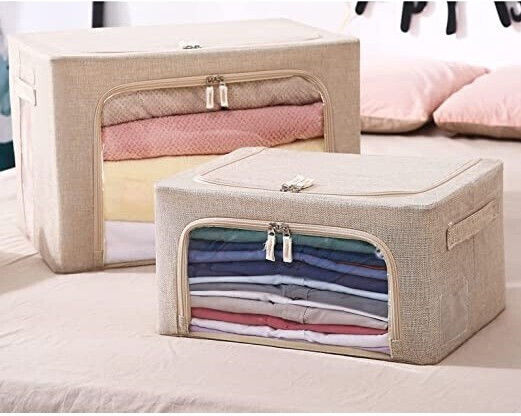 Alista Home Casetă Textilă De Depozitare Pentru Pătură/Duvet Și Haine În Culoare Ecru 60x42x40cm