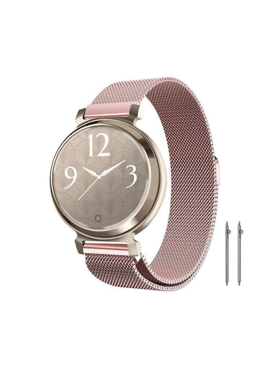 14mm Xdfind Milanese Stainless Steel Watch Band Garmin Lily 2 Rose Pink
