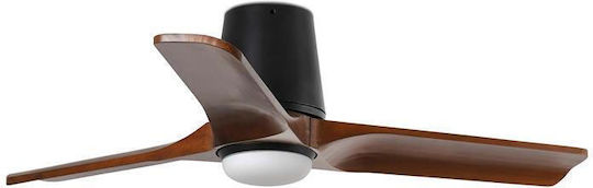 Faro Barcelona Heywood Tub S SWT Ceiling Fan 90cm with Light Black/Walnut