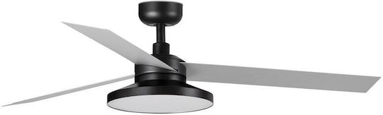 Faro Barcelona Cruiser Tak L 2700K Ανεμιστήρας Οροφής 160cm με Φως Black/Aluminium
