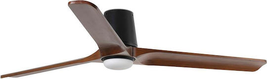 Faro Barcelona Heywood Tub L SWT Таванен вентилатор 132см с осветление Черен/орех