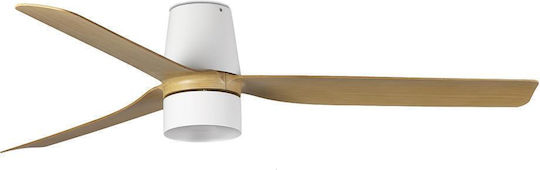 Faro Barcelona Punt Tub M Tek 3000K Ceiling Fan 132cm with Light Fixture White/Maple