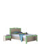 No 3 Kids Bed Classic Single Green for Mattress 90x200cm