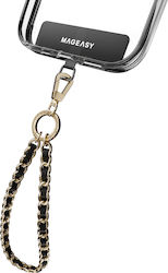 Каишка За Китката Mageasy Chic Chain Wrist Strap & Strap Card 9mm Отделящи Се Калъфи За Мобилни Телефони Smartphones Черен Матиран Златен Mphiph324bo24