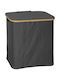 Pakketo Lodge Laundry Basket Bamboo with Cap 54x33x60cm Gray