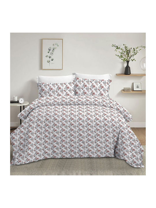 Olia Home Set Bed Sheets Super-Double 240x260cm Floral 040 4 Pieces