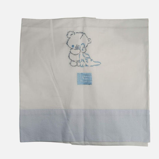 Guy Laroche Set Baby Sheets Cradle Cotton Blue 80x90cm