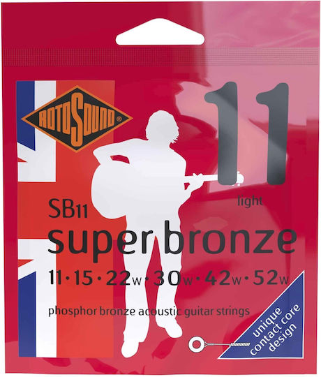 Rotosound Super Einstellen Bronze Akustikgitarrensaiten 11 - 52