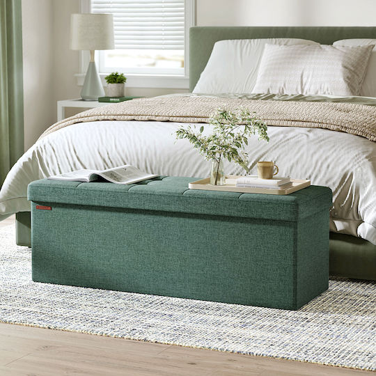 Bench Stool With Storage Space Green 110x38x38cm