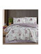 First Choice Set Huse Pentru Pilote Duble Cu 2 Fețe De Pernă Și 1 Cearceaf 200x220cm Violet