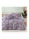 First Choice Set Huse Pentru Pilote Duble Cu 2 Fețe De Pernă Și 1 Cearceaf 200x220cm Violet