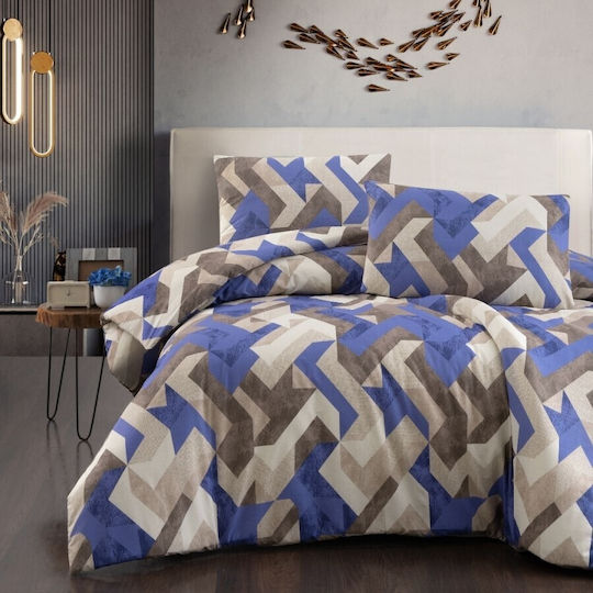 First Choice Set Huse Pentru Pilote Duble Cu 2 Fețe De Pernă Și 1 Cearceaf 200x220cm Bej