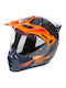 Krios Pro Echo Glänzend Schwarz - Auffälliges Orange - Petrol Motorradhelm On-Off DOT / ECE 22.05 1450 g mit Pinlock
