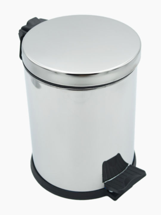 Sanco Inox Καλαθάκι Μπάνιου 5lt Ασημί