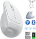 Qova Ασύρματο Εργονομικό Bluetooth Vertical Ποντίκι Λευκό