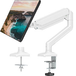 Schreibtisch Monitor Ständer Bis 32" Mit Verlängerungsarm Weiß