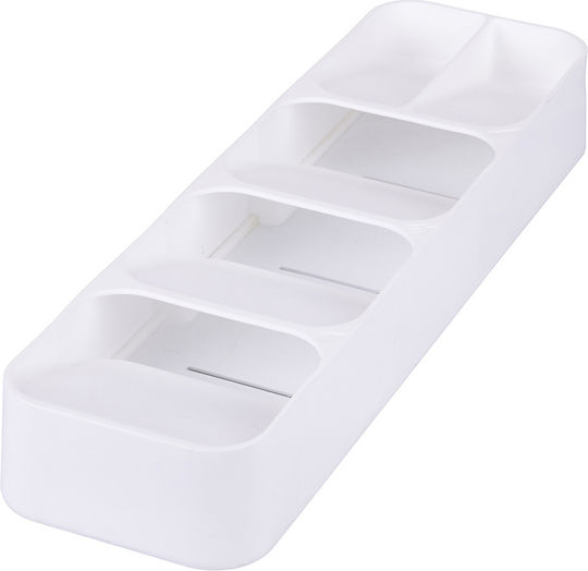 Tăvi Pentru Tacâmuri De Sertar Din Plastic 39.5x11x5cm Albă