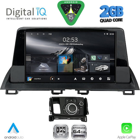 Digital IQ Car Audio System for Mazda CX-4 2014 with Touch Screen 9" Bluetooth USB Wi-Fi GPS Apple CarPlay Android Auto