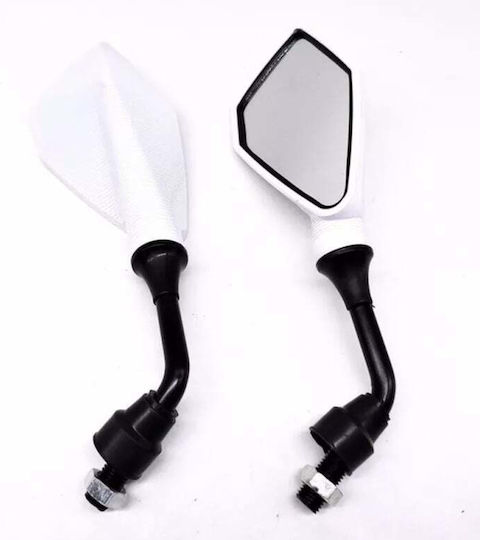 Motorcycle Mirrors 2 Pieces White