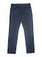 Women's Fabric Trousers in Straight Leg Style Blue