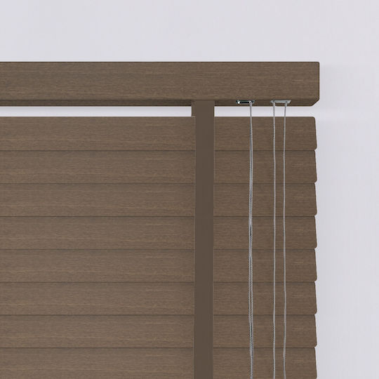 Elite Blinds 805214 Wooden Blinds in Brown Color Width 100cm Height 100cm