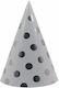 Set 6 Pălării De Petrecere Metalice Alista Home Sărbătoare Temă De Ziua De Naștere Design Cu Buline 20 Cm Argintii