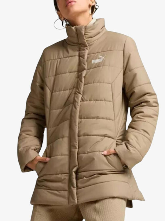 Essentials Дамско Puffer Якето Водоустойчиво За Зима Кафяво