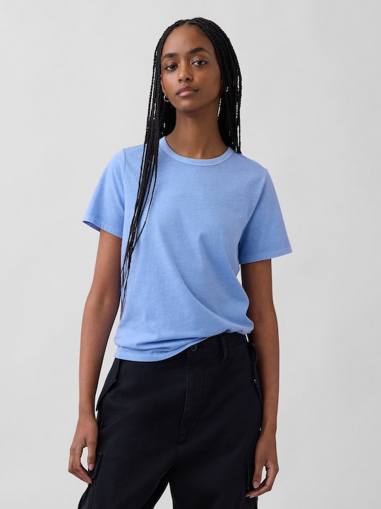 Дамски Crop Топ Памучен Moonstone Син