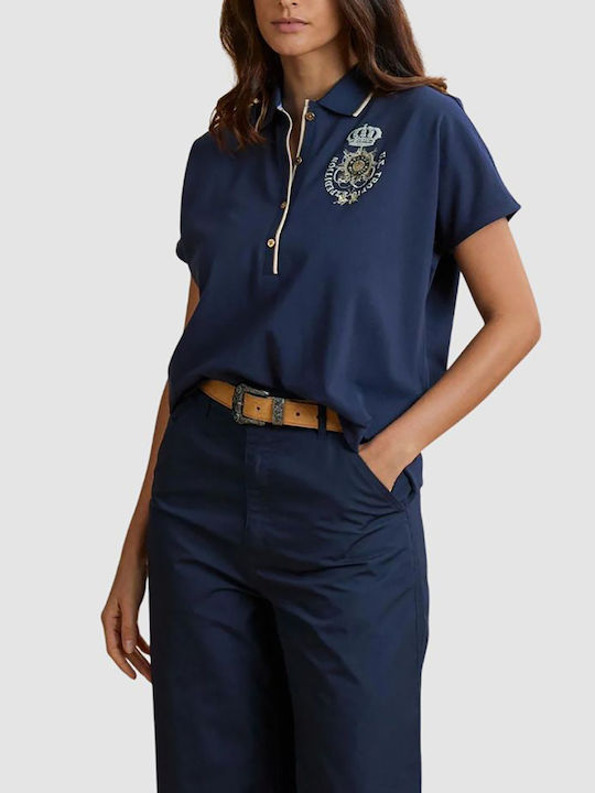 La Martina Damen Polo Bluse Kurzärmelig Marineblau