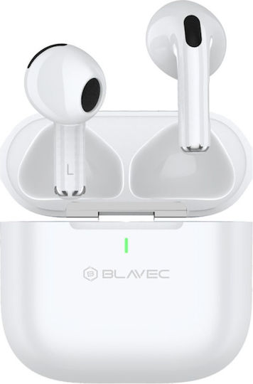 Blavec BW-06 Earbud Bluetooth Handsfree Ακουστικά με Θήκη Φόρτισης Λευκά