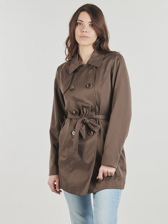 Only Damenmäntel Braune Gabardine