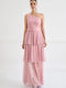 Summer Maxi Dress for Wedding and Christening with Lace Pink
