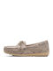 Leder Damen Mokassins in Beige Farbe