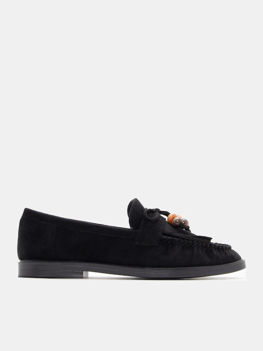 Luigi Γυναικεία Loafers σε Μαύρο Χρώμα