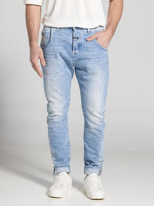 Men's Elastic Jeans Pants with Regular Fit Light Blue