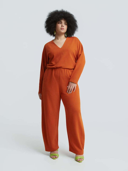 Women's Fabric Trousers with Rubber Band Orange 0039.2572.NETTO-dark-orange