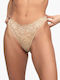 Damen-Slip Mit Spitze Beigen