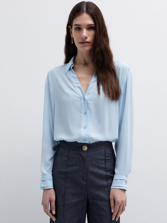 Long Sleeve Women's Shirt Light Blue